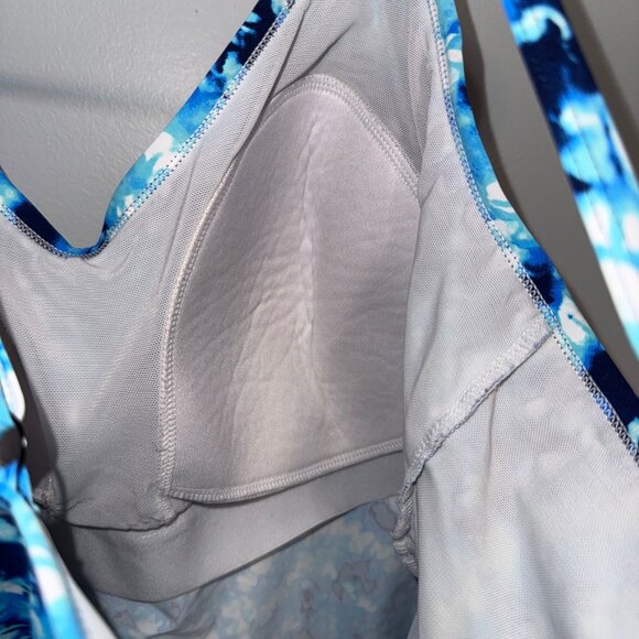 Blue Tie-Dye Croft & Barrow Tankini Top 3X With Adjustable Straps - Picture 5 of 6